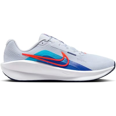 Nike Downshifter 13 - Hardloopschoenen - Maat 44 - Football Grey/Deep Night/Blue Lightning/Bright Crimson / Grijs Blauw - Downshifter - Hardlopen - Heren Hardloopschoenen