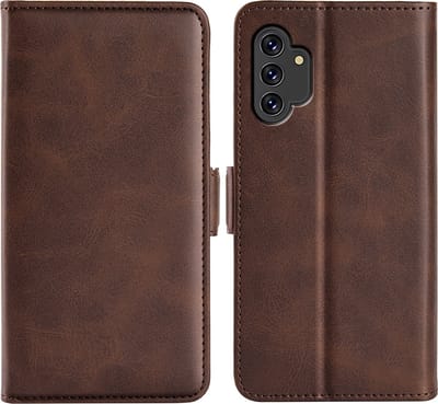 MobyDefend Hoesje - Geschikt voor Samsung Galaxy A13 (4G) - Luxe Wallet Book Case (Sluiting Zijkant) - Bruin