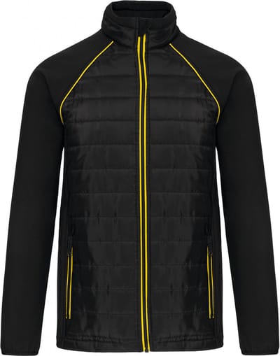 WK. Designed To Work Jas Day To Day in twee stoffen unisex WK6147 - Black / Yellow - 5XL