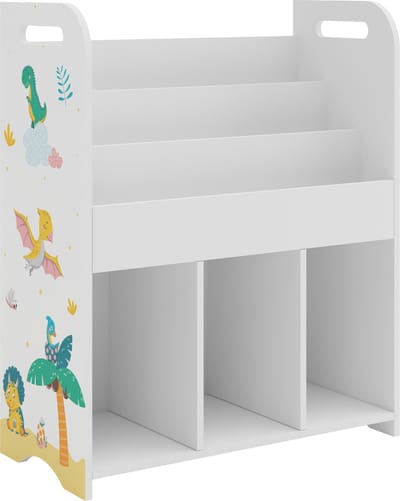 Kinderkast Røyrvik open kast 75x62x29 cm dinosaurusmotief [en.casa]