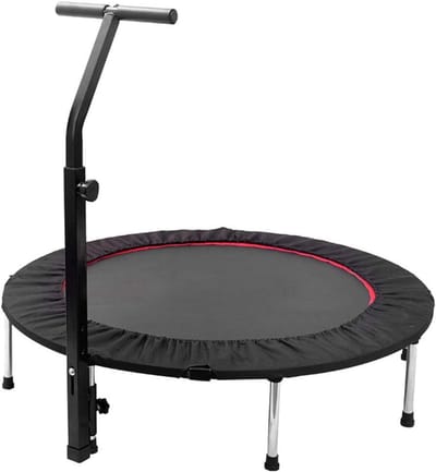 Opvouwbare trampoline - Mini rebounder - Binnen fitness - Sterke flexibiliteit - 1016 cm - Zwart