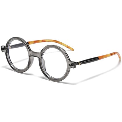 Premium Retro Kunst Ins Dik Montuur Rond Montuur zonnebrillen Moderne Modieuze zonnebrillen Zonbescherming Anti Blauw Licht Trendy zonnebrillen gray