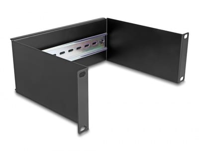 10 inch DIN-rail paneel | 2U | zwart/grijs