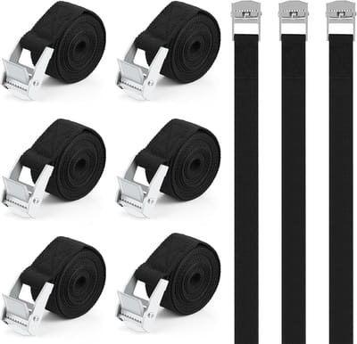 Set van 6 Sterke Spanbanden | Verstelbare Bevestigingsriemen voor Fiets, Auto, en Camping