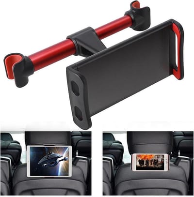Tablethouder Auto - Verstelbaar - Tablet Houder Auto - Geschikt voor iPad - Autohouder Achterbank - Rood/Zwart