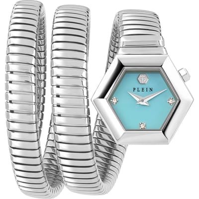 Philipp Plein $Nake Hexagon PWZAA0625 Horloge - Staal - Zilverkleurig - Ø 28 mm