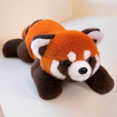 Levensechte Rode Panda Knuffels Raccoon Pluche Speelgoed Schattige Panda Pluche Speeltje Cadeau Voor Kinderen Vriendin Verjaardag Jongen Kerstcadeau about 40-45cm