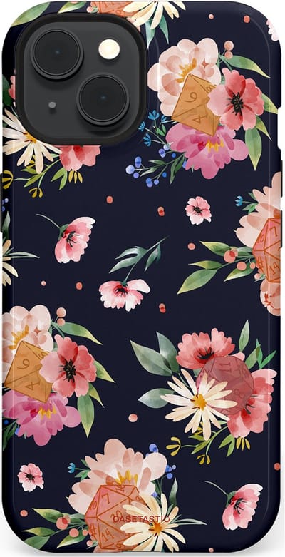 Casetastic Hoesje Geschikt voor Apple iPhone 15 Magsafe - Stijlvolle Beschermende Duo-layer Case - Bloemenkracht met D20