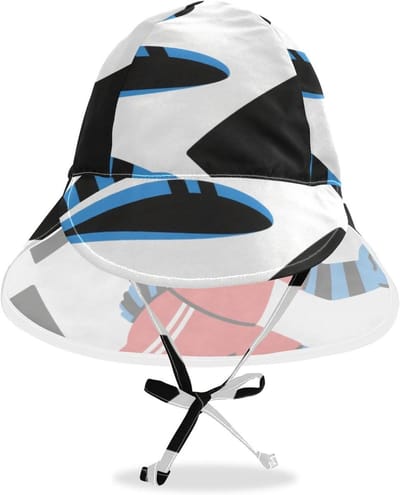 Zonnehoed Peuter - Zomer Hoed - Bescherming Tegen Zon - UPF 50 Zonwering - 48-56.9 cm Omtrek - Blauw Zwart