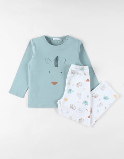 noukie's - Pyjama - lange mouw - diertjes - groen - 18 maand 86