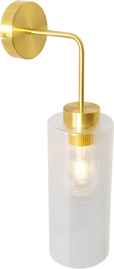 QAZQA laura - Art Deco Wandlamp voor binnen - 1 lichts - D 19 cm - Goud - Woonkamer | Slaapkamer | Keuken