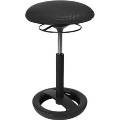 Stahulp Sitness HIGH BOB, ergonomische zitting, zithoogte 490 tot 700 mm, zwart, onderstel zwart gepoedercoat