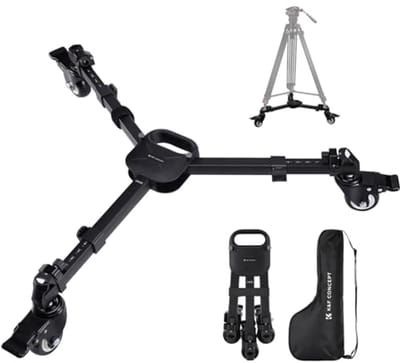 Fotografie Tripod Dolly met Stevige Wielen en Verstelbare Poten – 20kg Capaciteit, Compacter en Ideaal voor DSLR Camera's en Camcorders