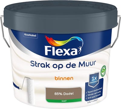 Flexa - Strak Op De Muur Binnen Mat - 85% Dadel - Mengverf - 2,5 L