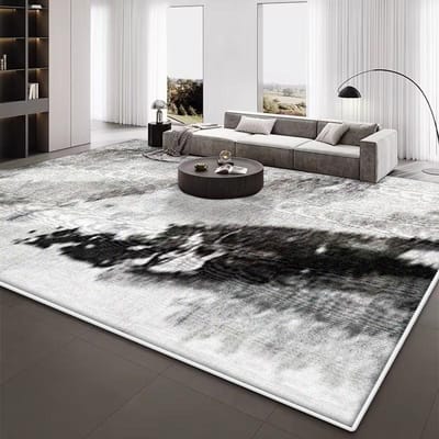 Moderne Eenvoudige Grijze Woonkamer Decoratie Tapijt Groot Oppervlak Zacht Lounge Kleed Scandinavische Kleden voor Slaapkamer Wasbaar Antislip Vloermat 100*200cm