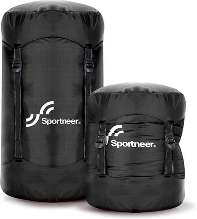Compressiezak Slaapzak - Pakzak Kleding - Ruimte Besparen - Scheurvast Nylon - 49 x 18 cm - Zwart