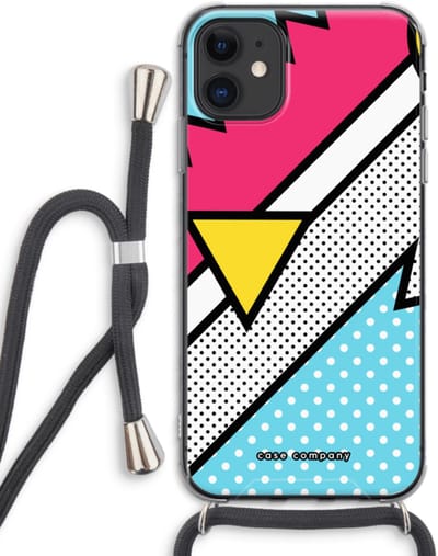 Case Company® - Hoesje met koord geschikt voor iPhone 11 hoesje met Koord - Pop Art #3 - Telefoonhoesje met Zwart Koord - Bescherming aan alle Kanten en Over de Schermrand