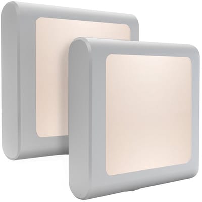 2-Pack Plug-In LED-Nachtlampjes, Ultradun - Ideaal Voor De Slaapkamer, Badkamer, Gang, Trap Of Elke Donkere Kamer (Warm Wit)