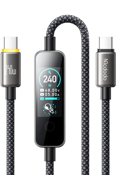 240W Snellader USB C naar USB C Kabel met Ai LED Display - PD USB 3.1 - 1.2m - 5A - MCDODO