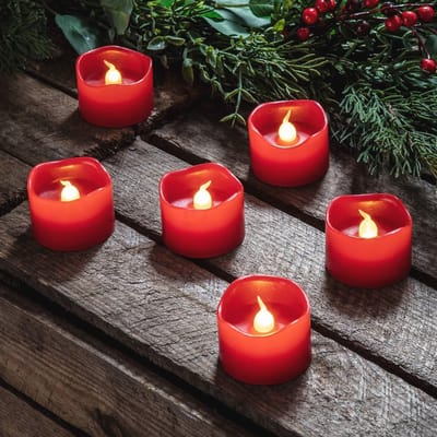 Set van 6 Roze Vlamloze LED Theelichtjes voor Feesten en Decoratie