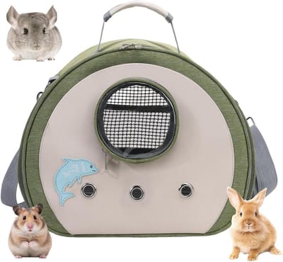 Transporttas Kleine Dieren - Draagtas Huisdier - Veilig Reizen - Ademend Mesh - 38 x 30 x 4 cm - Groen