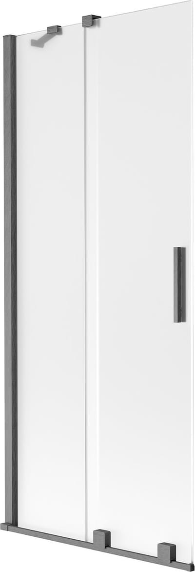 Mexen Velar 2-delige uitschuifbare badwandscherm 80 x 150 cm, ijs, geborsteld grijs pistool - 896-080-000-31-66