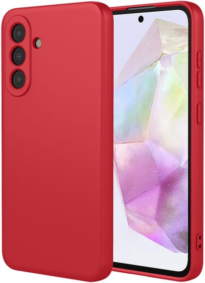 MobyDefend Hoesje - Geschikt voor Samsung Galaxy A36 / Samsung Galaxy A37 - Matte Siliconen Backcover - Framboosrood