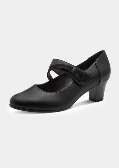 Pumps met riempjes van klittenband - zwart - Gr. 36 van Goldner Fashion