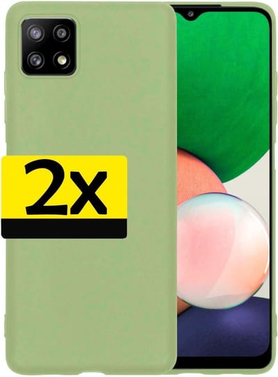 Hoesje - 2 Stuks - Geschikt voor Samsung Galaxy A22 5G - Sterk & Shockproof - Case Siliconen - Back Cover - Telefoon Hoes - Telefoonhoesjes - Groen