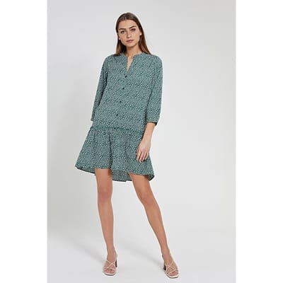 Shiwi Ladies Tuvalu Drop Waist Dress Hunter Green Maat: XS | Mini Jurken Outlet | Dames | Groen