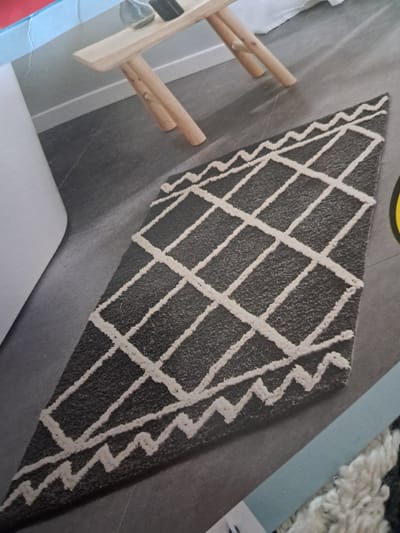 Livarno Home Badmat 60 x 100 cm - Grijs gestreept - 100% Katoen