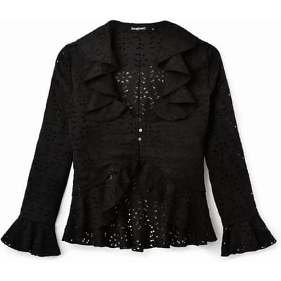 Damesblouse met lange mouwen en ruches Desigual