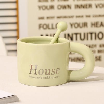 Eenvoudige Mok Hoge Waarde Keramische Waterbeker Melkbeker Kantoor Heren High End Exquise Koffiekop voor Meisjes 301-400ml
