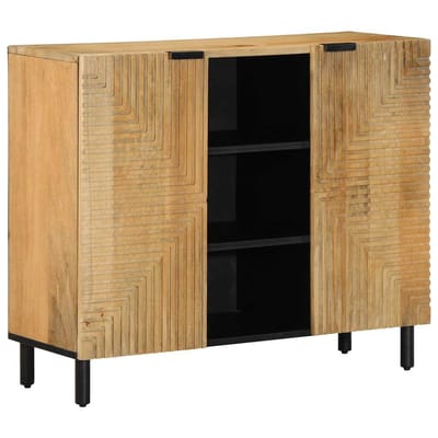 vidaXL - Dressoir - 90x33x75 - cm - massief - mangohout - bruin