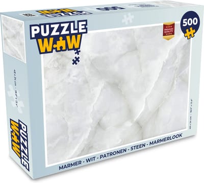 Puzzel Marmer - Wit - Patronen - Steen - Marmerlook - Legpuzzel - Puzzel 500 stukjes