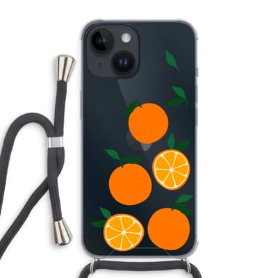Case Company® - Hoesje met koord geschikt voor iPhone 14 hoesje met Koord - Will you be my clementine - Telefoonhoesje met Zwart Koord - Bescherming aan alle Kanten en Over de Schermrand