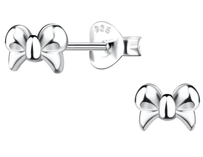 Joy|S - Zilveren strikje oorbellen - gepolijst - 6 x 4 mm - sterling zilver 925 - strik oorknopjes
