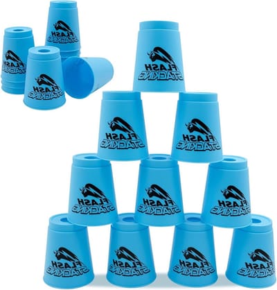 Stapelbekers Sport - Snelle bekers - Reactievermogen Trainen - Competitie Element - 12 stuks - Blauw