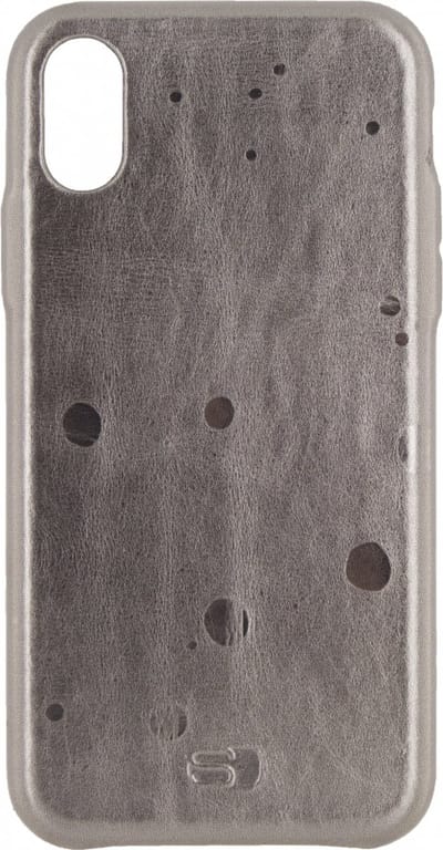 Senza Glam Leather Cover Apple iPhone X Metallic Grey