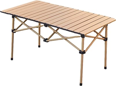 Campingtafel Opvouwbaar - Picknicktafel Strandtafel - Buitenactiviteiten Organiseren - Duurzaam Koolstofstaal - 120x55x50cm - Zwart