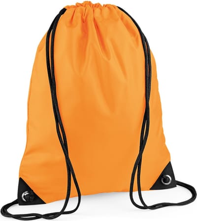 Bagbase Gymtas met rijgkoord - nylon - 45x34 cm - oranje - 12 liter - sport/zwemmen