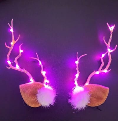Kerst Haar Clip -Kerst Clips met led - licht Roze - Roze - Kerst haar