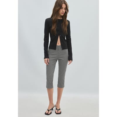 Stradivarius Gebreid vest met schoudervullingen  Zwart XS