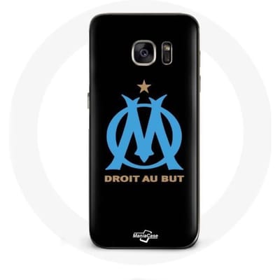 Samsung Galaxy S7 Hoesje Marseille Olympisch Logo Zwarte Achtergrond zwart