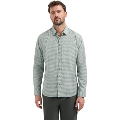 No Excess Shirt Stretch Allover Printed Seablue Größe: S | Casual hemden Outlet | Herren | Blau