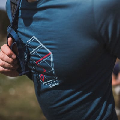 Loeffler shirt korte mouwen M Printshirt Tracking Merino Light Dark Petrol - Blauw