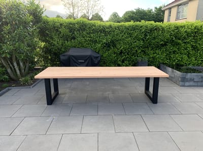Tuintafel Douglas 300 cm x 90 cm I Stalen U poten I + Montage I Eettafel I Onderhoudsarm I 8-10 personen I Duumaa