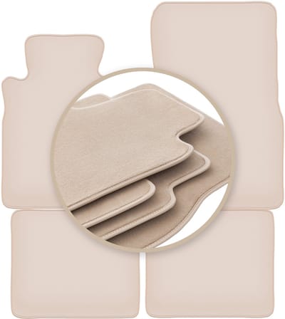 PREMIUM beige matten voor: Mercedes SD W126 sedan 1979-1991