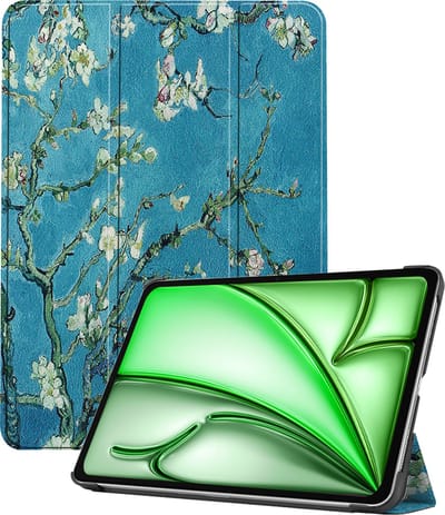 Hoesje Geschikt voor Apple iPad Air 6 (2024) - 11 inch - 6e Generatie - M2 - Dun & Stevig - Trifold Bookcase - Hard Cover - Hardcover Book Case - Tablet Hoes - Bloesem