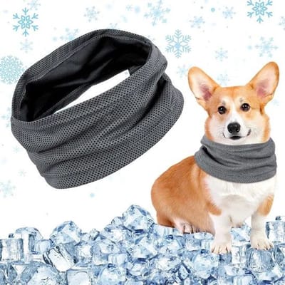 Hondenkoelhalsband - verkoelend materiaal, hondenkoelhoofdband - verkoelende band - verkoelende sjaal - maat S - donkergrijs